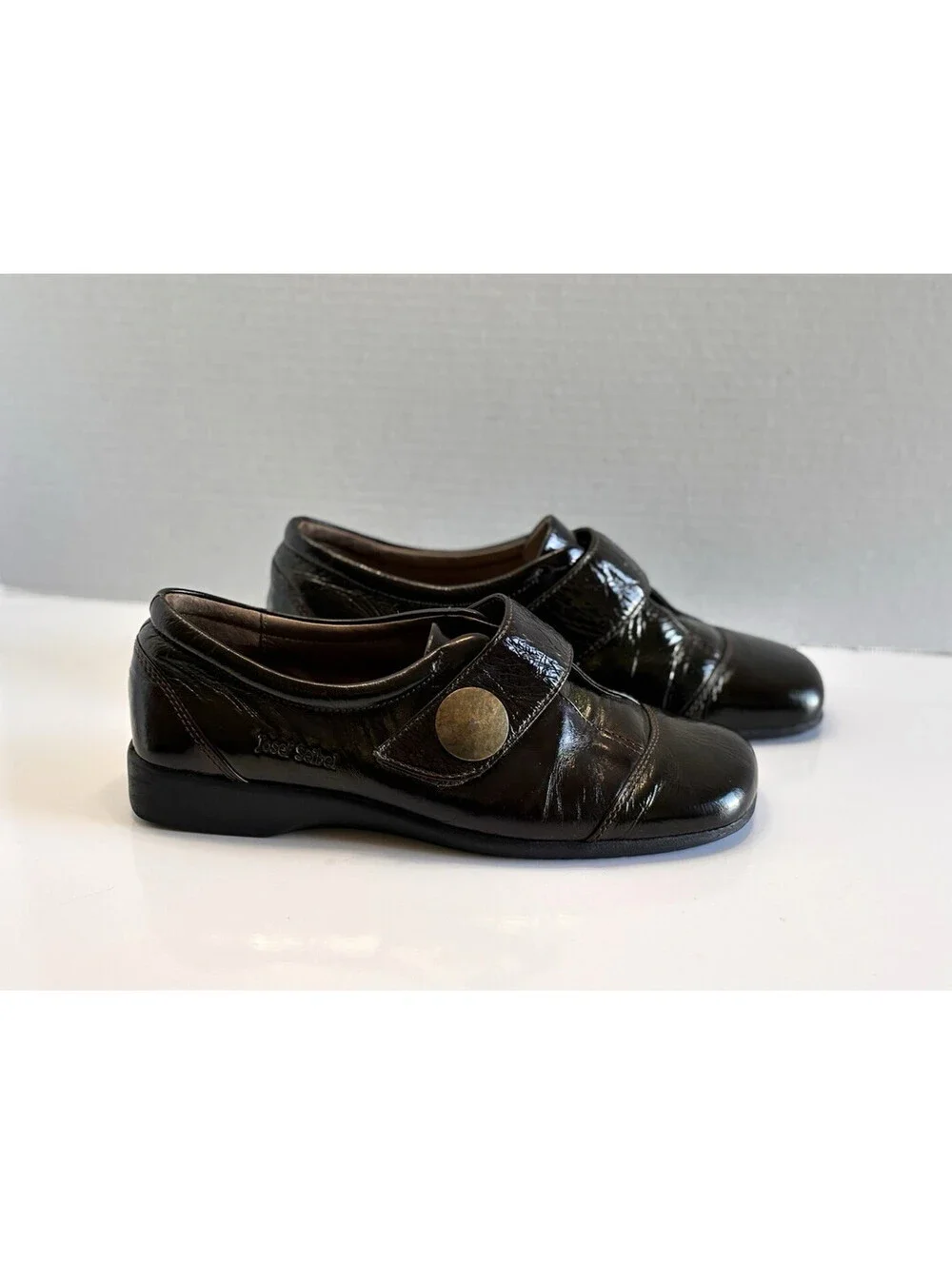 Josef Seibel Kathrin Loafers Women's Brown Patent Leather Comfort Shoe Size 8.5